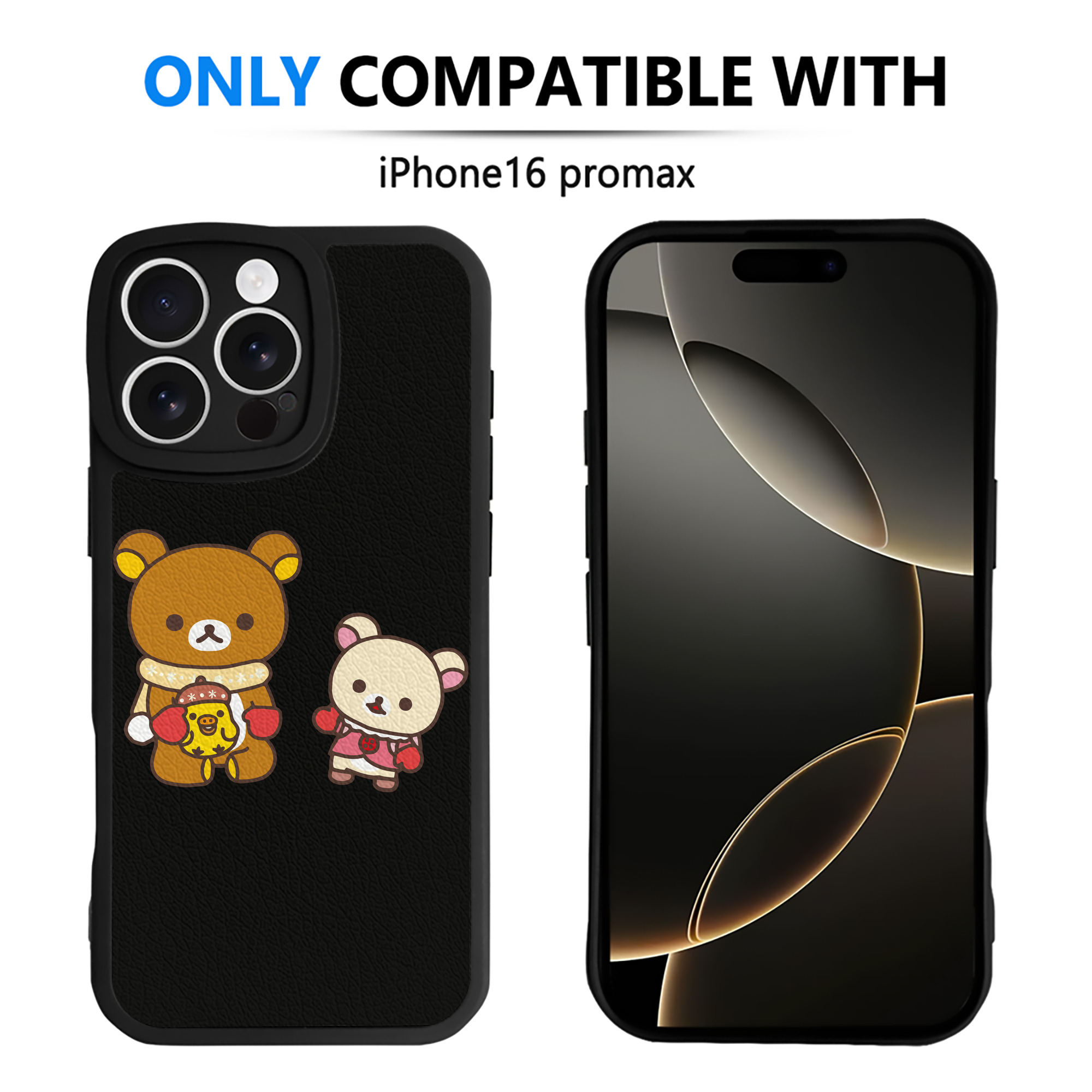 （画像用） リラックマ リラックマ キイロイトリ Rilakkuma Korilakkuma Kiiroitori 【iPhone 16シリーズ対応】シリコンスマホケース（レザー調） 材質：シリコン